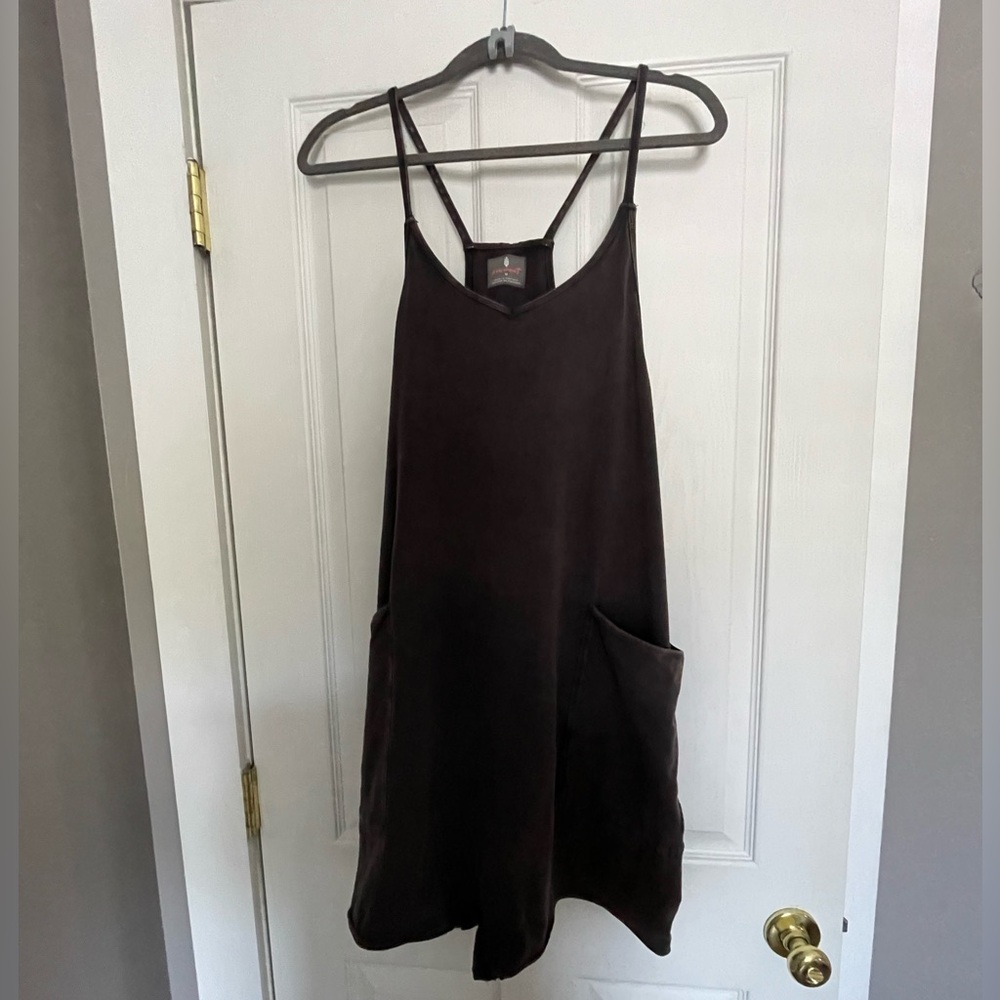 Washed black hot shot romper.